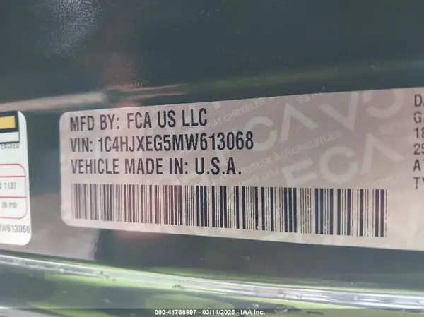 1C4HJXEG5MW613068 2021 JEEP WRANGLER - Image 2