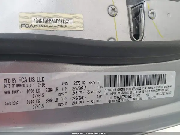 1C4NJDEB5GD691131 2016 JEEP COMPASS - Image 8