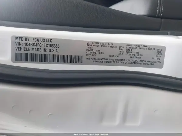 1C4RDJFG1TC165385 2026 DODGE DURANGO - Image 5
