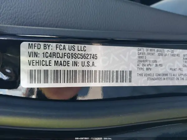 1C4RDJFG9SC562745 2025 DODGE DURANGO - Image 5