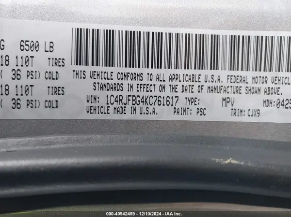 1C4RJFBG4KC761617 2019 JEEP GRAND CHEROKEE - Image 8