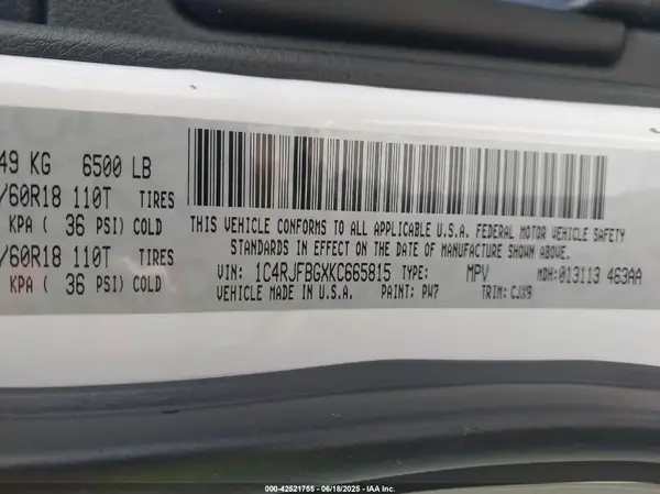 1C4RJFBGXKC665815 2019 JEEP GRAND CHEROKEE - Image 8