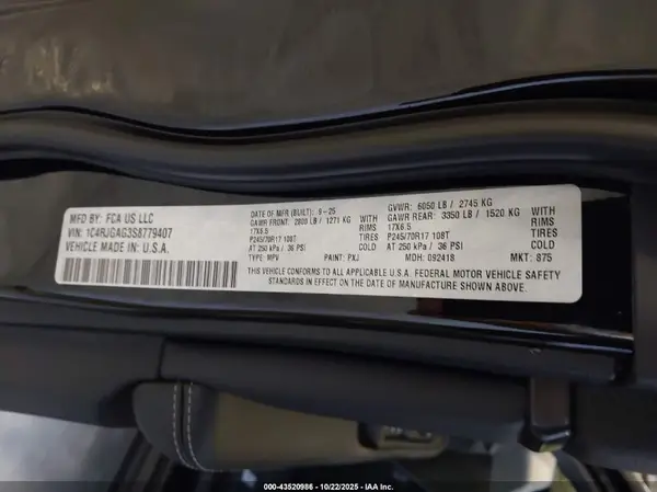 1C4RJGAG3S8779407 2025 JEEP GRAND CHEROKEE - Image 5