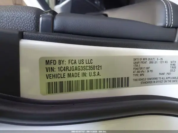 1C4RJGAG3SC350121 2025 JEEP GRAND CHEROKEE - Image 5