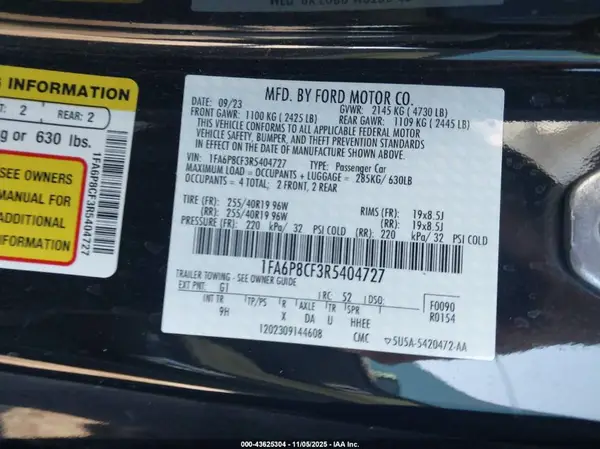 1FA6P8CF3R5404727 2024 FORD MUSTANG - Image 8