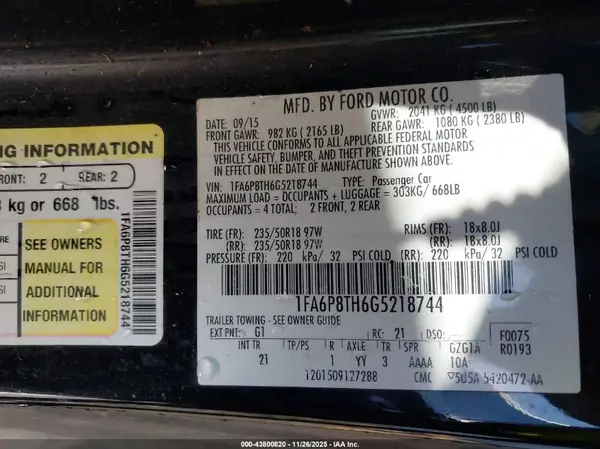1FA6P8TH6G5218744 2016 FORD MUSTANG - Image 8