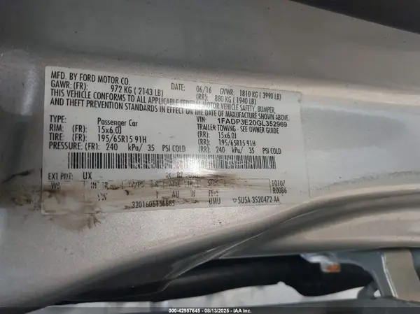 1FADP3E20GL352969 2016 FORD FOCUS - Image 8