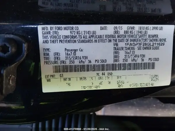 1FADP3F28GL211629 2016 FORD FOCUS - Image 8
