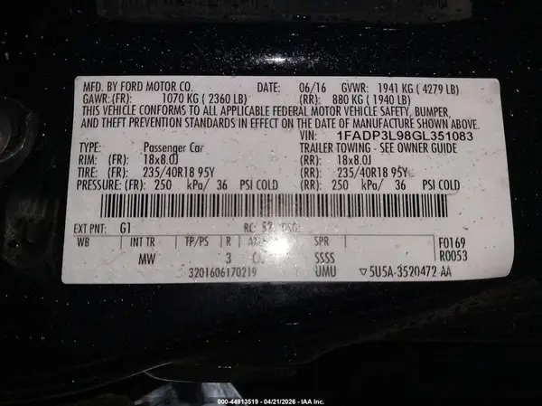 1FADP3L98GL351083 2016 FORD FOCUS ST - Image 8