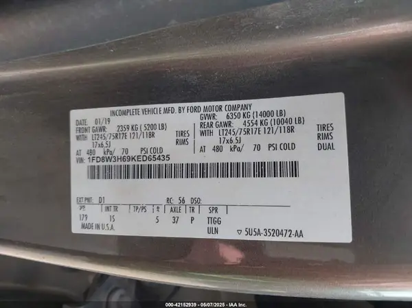 1FD8W3H69KED65435 2019 FORD F350 - Image 8