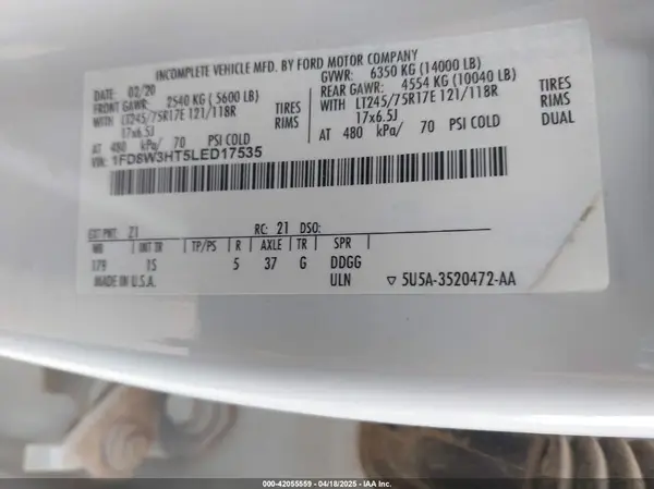 1FD8W3HT5LED17535 2020 FORD F350 - Image 8
