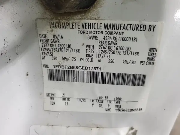 1FDBF2B68GED17571 2016 FORD F250 - Image 1
