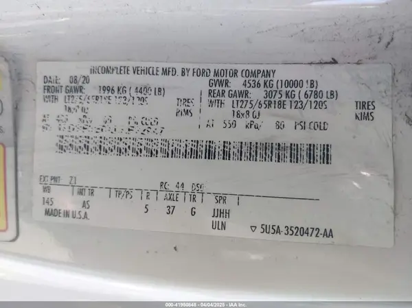 1FDBF3E6XLEE22947 2020 FORD F350 - Image 8
