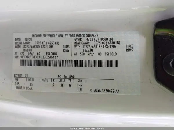 1FDRF3E61LEE50411 2020 FORD F350 - Image 8