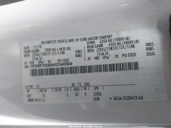 1FDRF3G60KED40560 2019 FORD F350 - Image 8