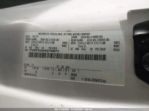 1FDRF3G64KEF50675 2019 FORD F350 - Image 8