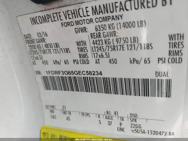1FDRF3G65GEC58234 2016 FORD F350 - Image 8