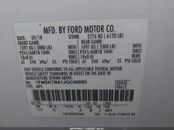 1FM5K7B81JGC66885 2018 FORD EXPLORER - Image 8