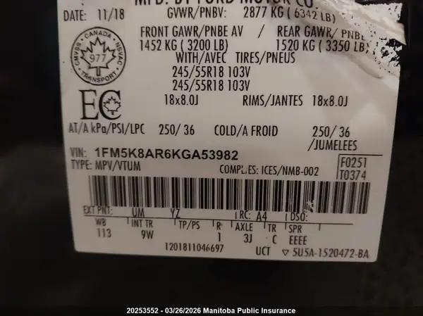 1FM5K8AR6KGA53982 2019 FORD EXPLORER - Image 8