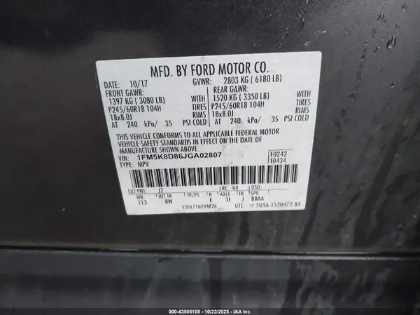 1FM5K8D86JGA02807 2018 FORD EXPLORER - Image 8