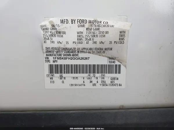 1FM5K8FH2GGA26267 2016 FORD EXPLORER - Image 8