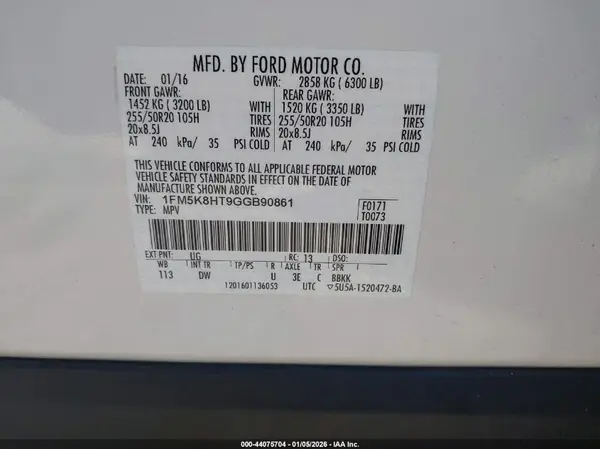 1FM5K8HT9GGB90861 2016 FORD EXPLORER - Image 8