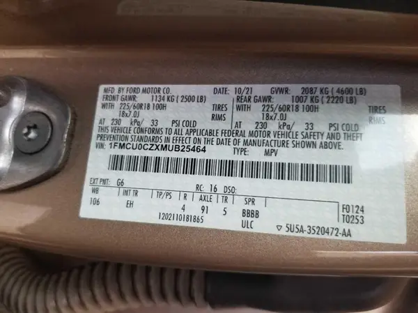 1FMCU0CZXMUB25464 2021 FORD ESCAPE - Image 8
