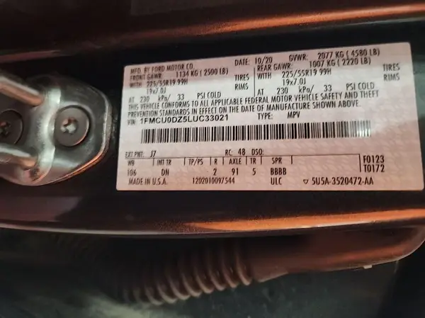 1FMCU0DZ5LUC33021 2020 FORD ESCAPE - Image 2