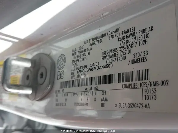 1FMCU0F68MUA44500 2021 FORD ESCAPE - Image 8