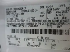 1FMCU0F7XKUC07668 2019 FORD ESCAPE