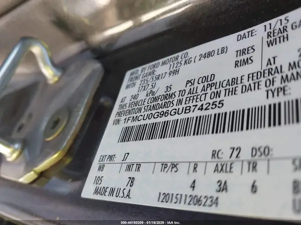 1FMCU0G96GUB74255 2016 FORD ESCAPE - Image 8