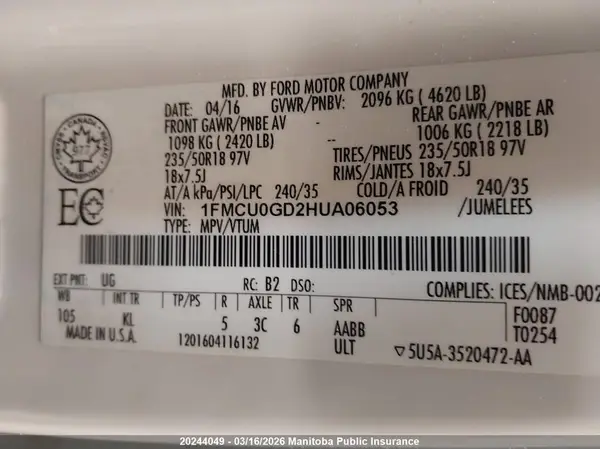 1FMCU0GD2HUA06053 2017 FORD ESCAPE - Image 8