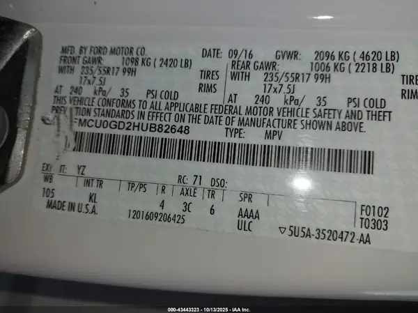 1FMCU0GD2HUB82648 2017 FORD ESCAPE - Image 8
