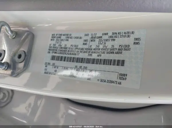 1FMCU0GD5JUA90617 2018 FORD ESCAPE - Image 8