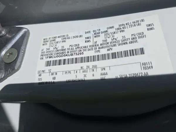 1FMCU0GD5KUB75295 2019 FORD ESCAPE - Image 8