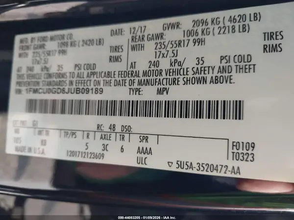 1FMCU0GD8JUB09189 2018 FORD ESCAPE - Image 8