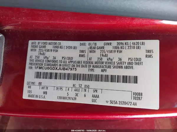 1FMCU0GDXJUB47975 2018 FORD ESCAPE - Image 8