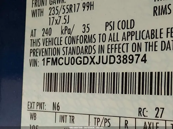 1FMCU0GDXJUD38974 2018 FORD ESCAPE - Image 8