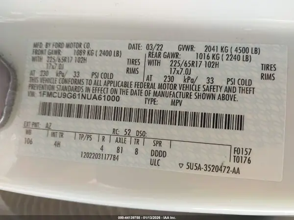 1FMCU9G61NUA61000 2022 FORD ESCAPE - Image 8