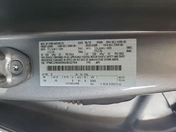 1FMCU9G65NUB32764 2022 FORD ESCAPE - Image 2