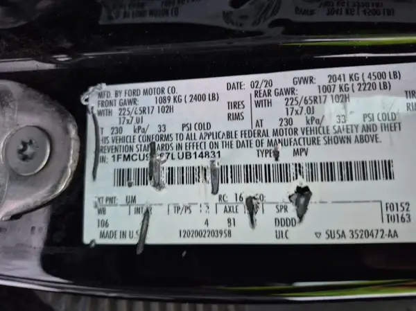 1FMCU9G67LUB14831 2020 FORD ESCAPE - Image 8
