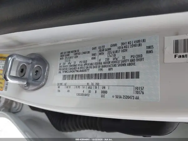 1FMCU9G67NUA60577 2022 FORD ESCAPE - Image 8