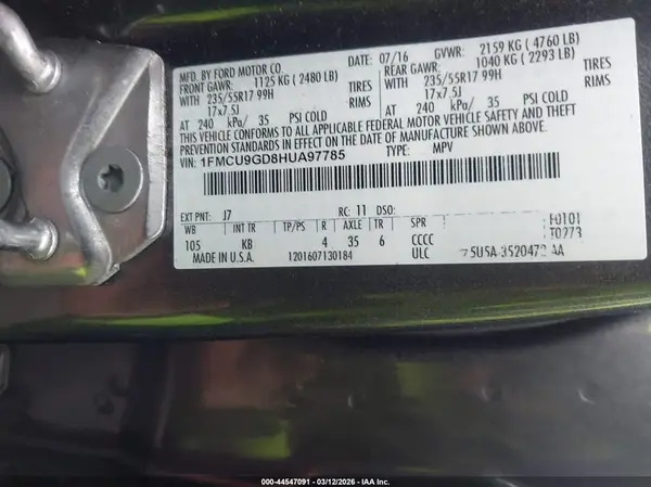 1FMCU9GD8HUA97785 2017 FORD ESCAPE - Image 8