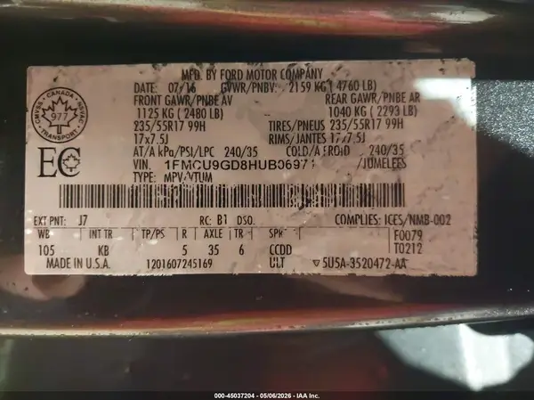 1FMCU9GD8HUB06971 2017 FORD ESCAPE - Image 8