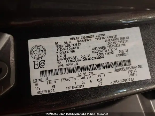 1FMCU9GD9JUC93000 2018 FORD ESCAPE - Image 8