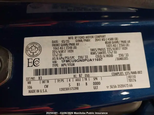 1FMCU9GN0PUA11697 2023 FORD ESCAPE - Image 8