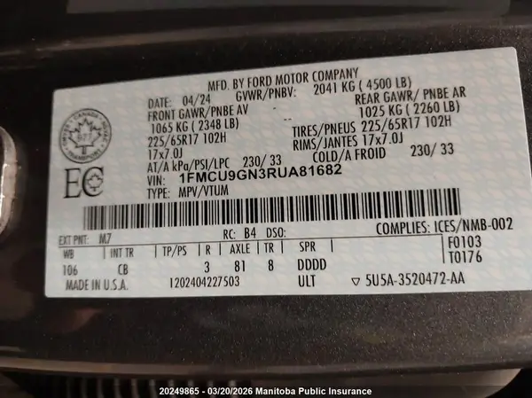 1FMCU9GN3RUA81682 2024 FORD ESCAPE - Image 8