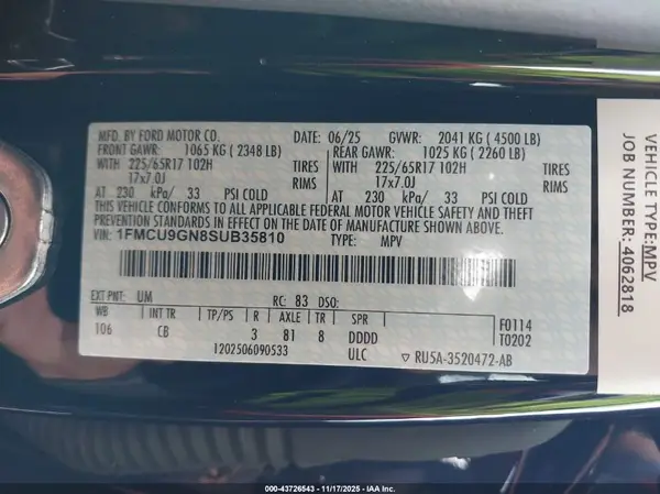 1FMCU9GN8SUB35810 2025 FORD ESCAPE - Image 5