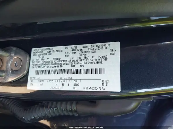 1FMCU9H64NUA64889 2022 FORD ESCAPE - Image 8