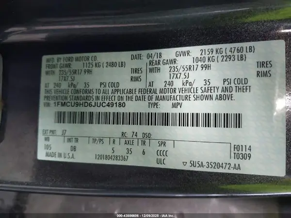 1FMCU9HD6JUC49180 2018 FORD ESCAPE - Image 8